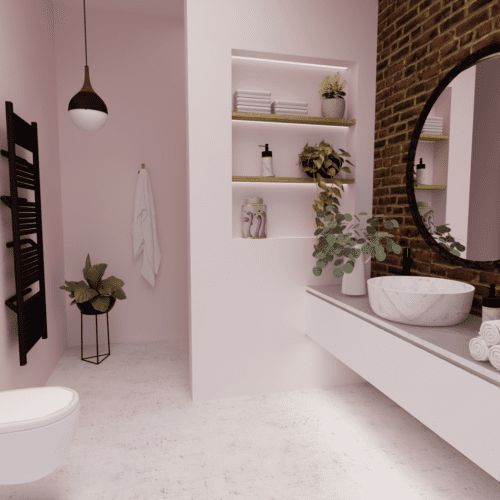 Pink shower room