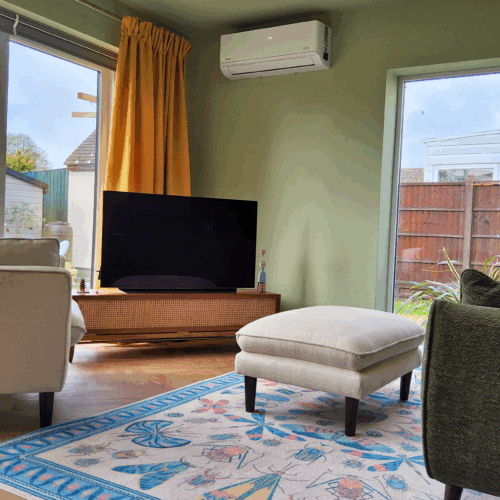 Japandi Mid-Century Kitchen, Dining & Living Space